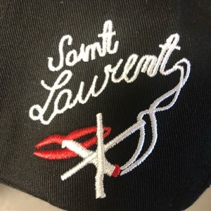 Yves Saint Laurent Black Baseball Hat Womens